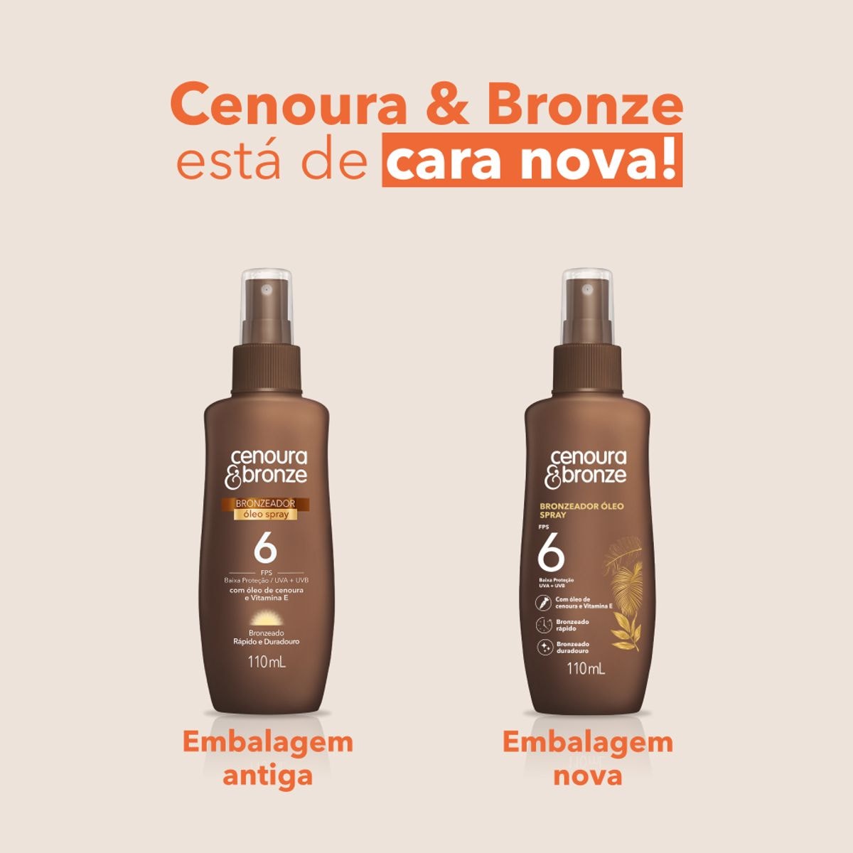 Bronzeador Óleo Spray FPS 6 Cenoura & Bronze 110ml