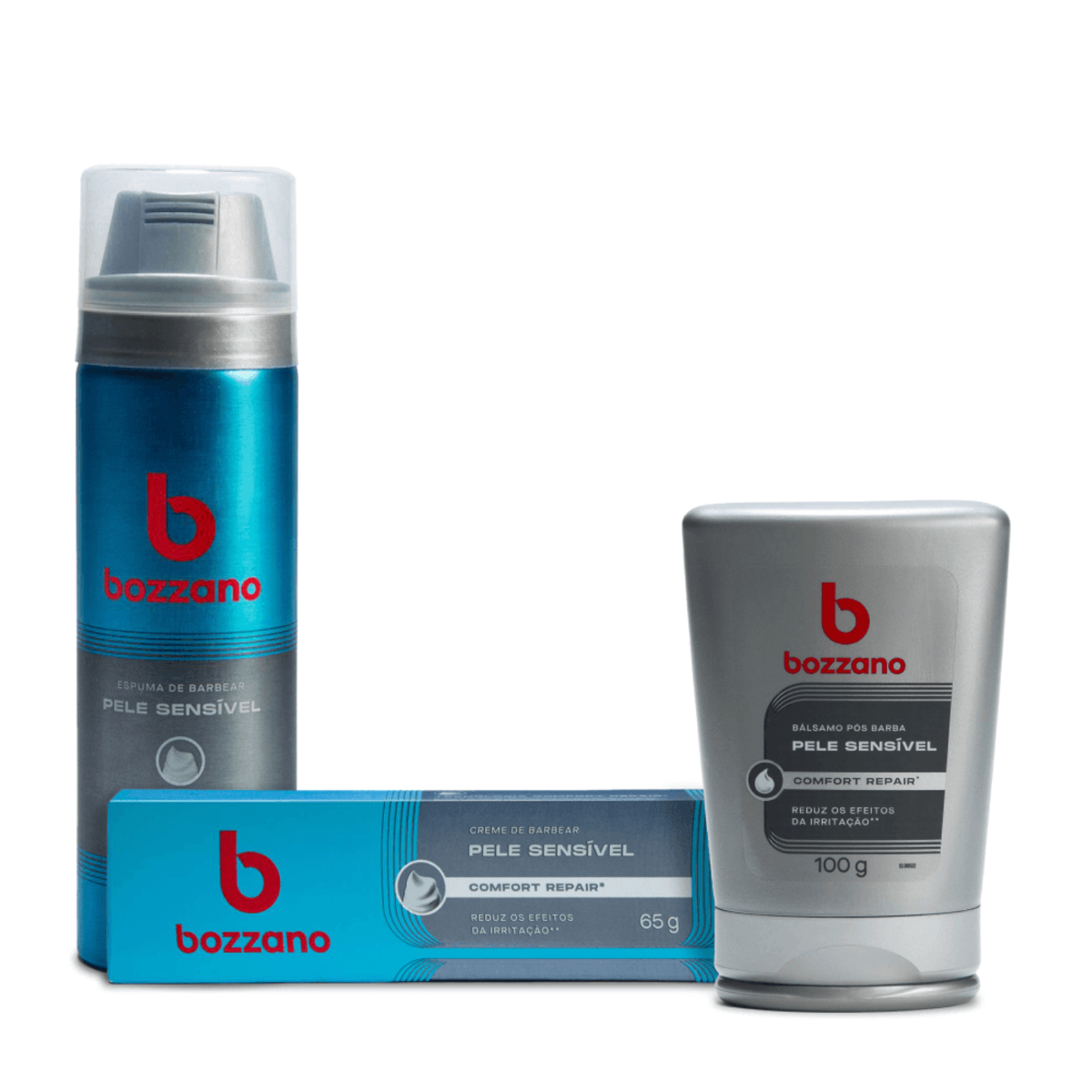 o Beau スキンケアセット Kit Barba Bozzano Pele Sensível: Espuma, Creme e Bálsamo - 3 produtos