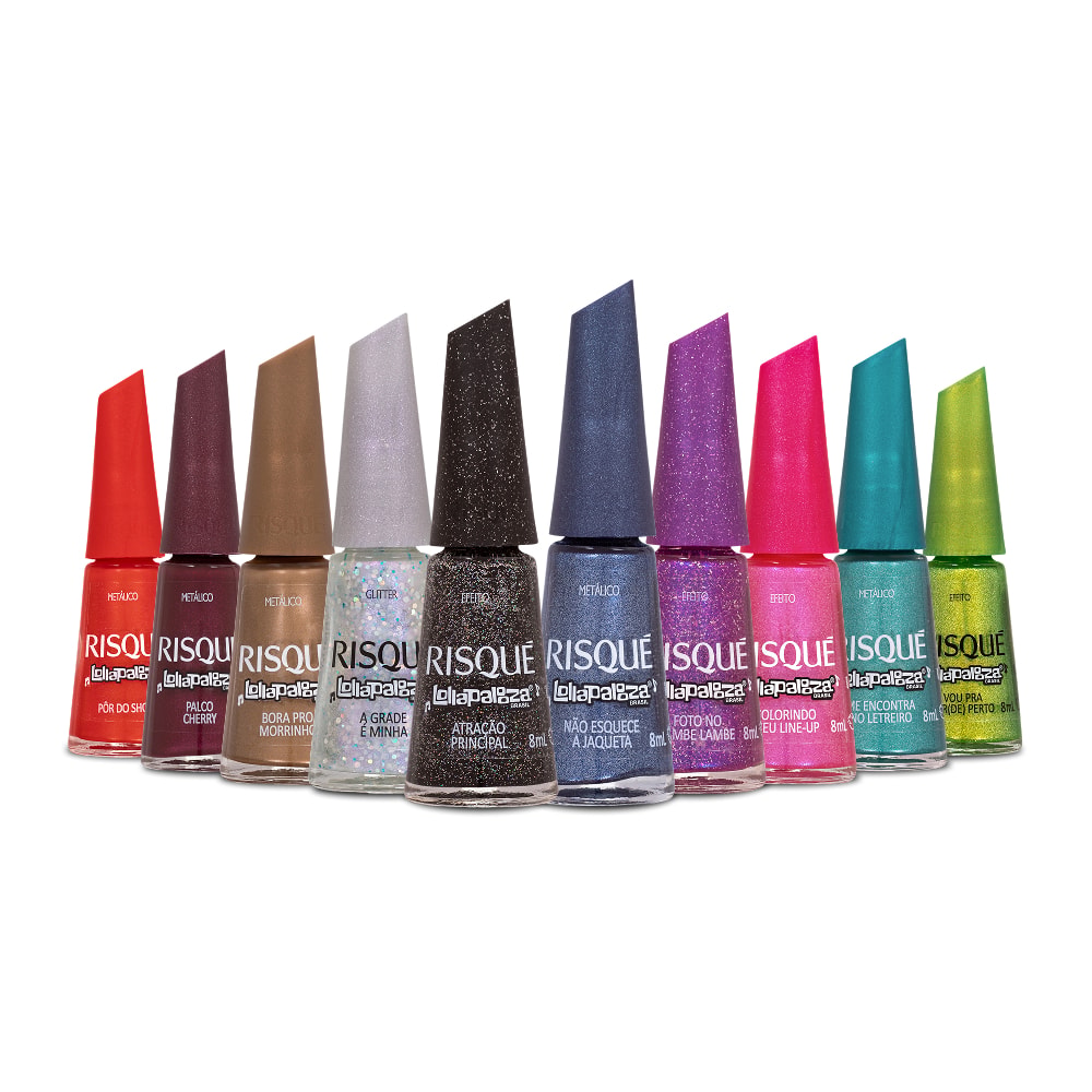 Kit Esmaltes Risqué & Lollapalooza Brasil – 10 unidades
