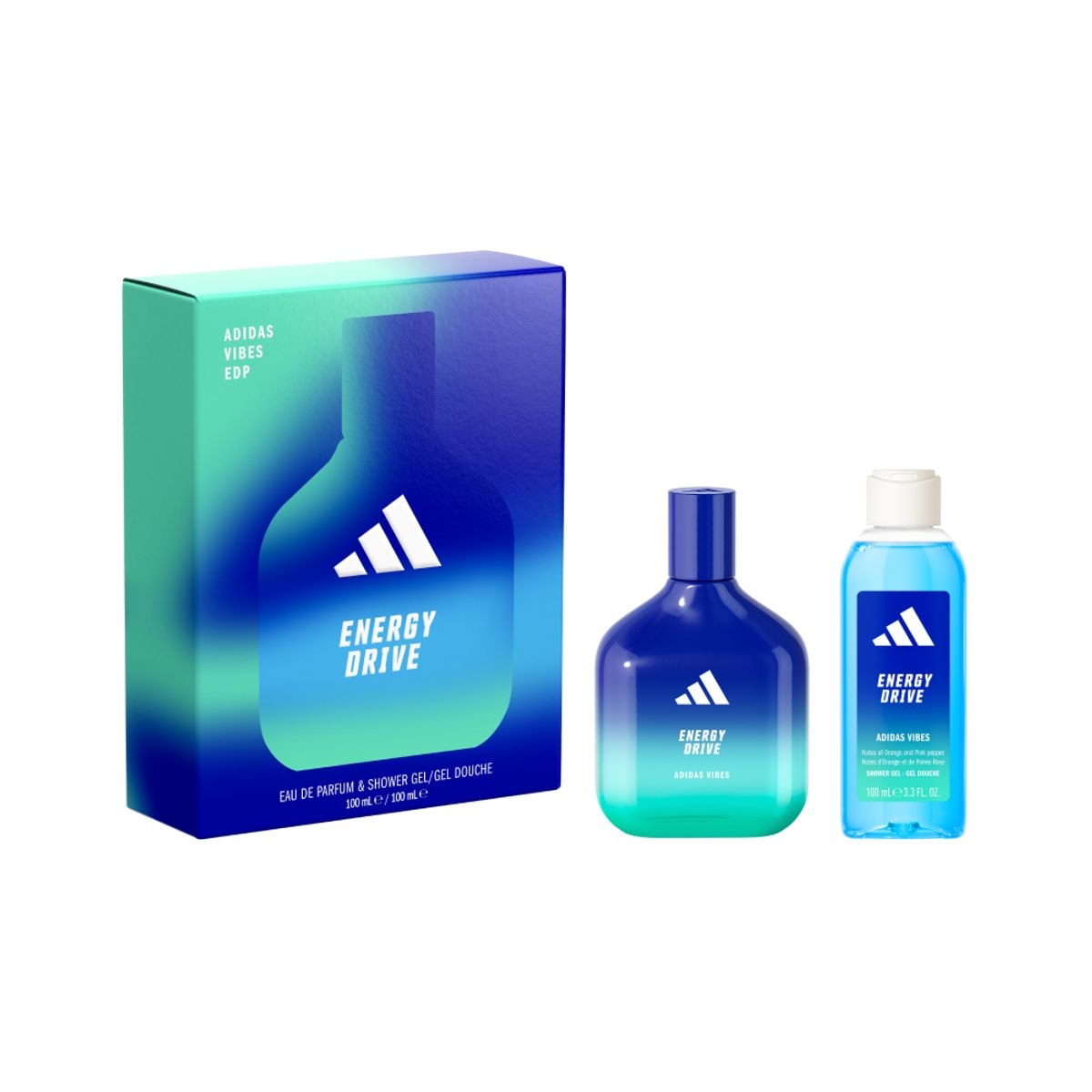 Kit Perfume adidas Vibes Energy Drive Eau De Parfum 100ml + Shower