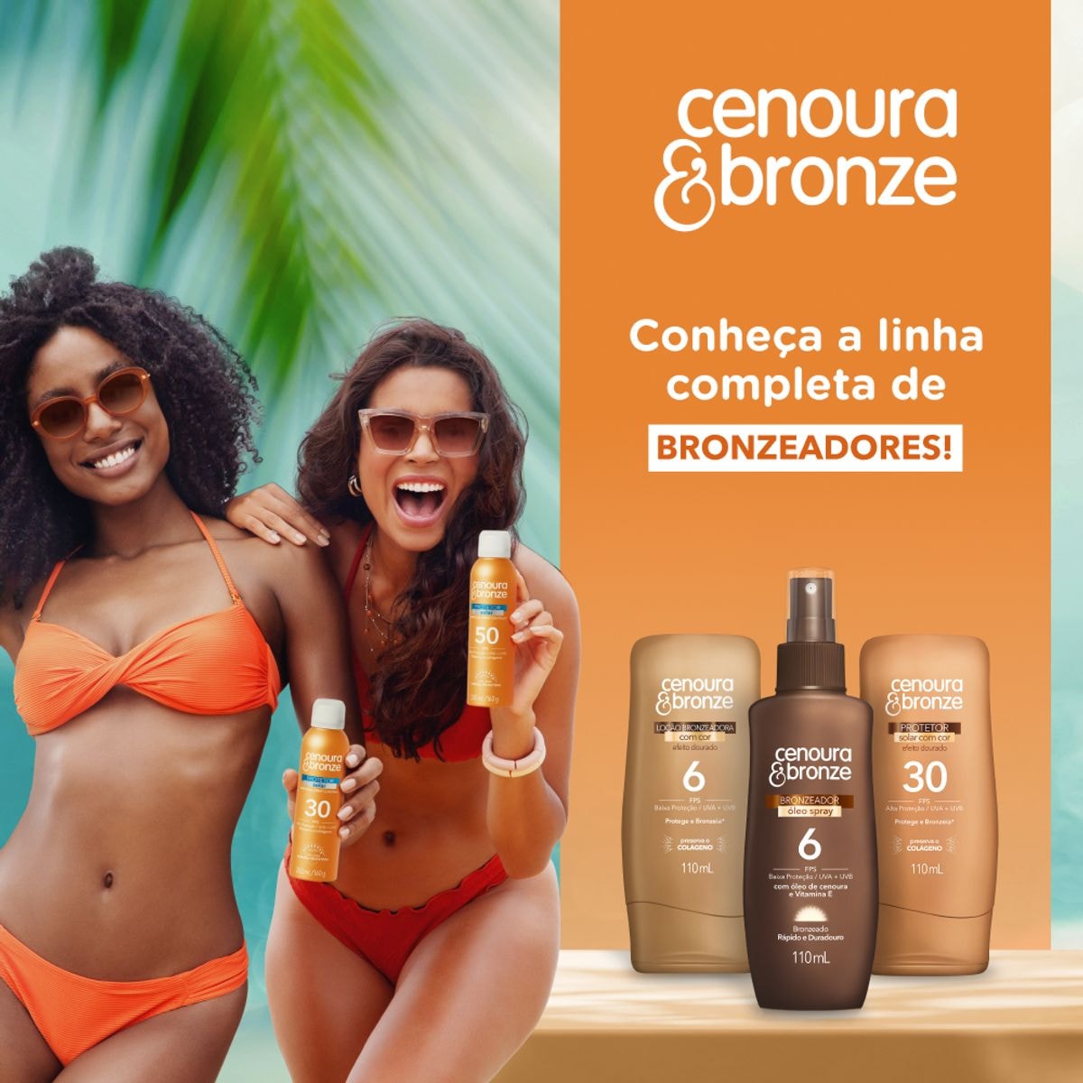 Óleo Bronzeador FPS 6 Cenoura e Bronze 110ml