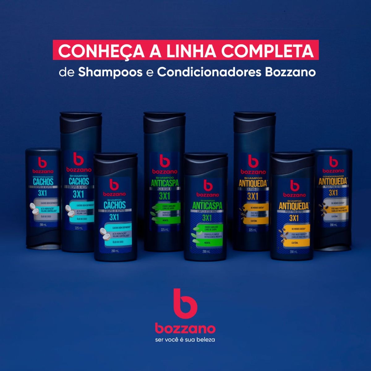 Shampoo Antiqueda 3x1 Bozzano 200ml