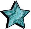 Ícone de estrela na cor azul na cor turquesa metálica